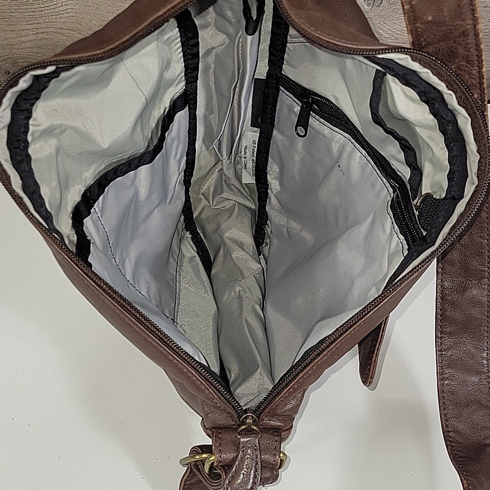 Ameribag Healthy Back Brown Leather Crossbody Sling Bag - Picture 8 of 12